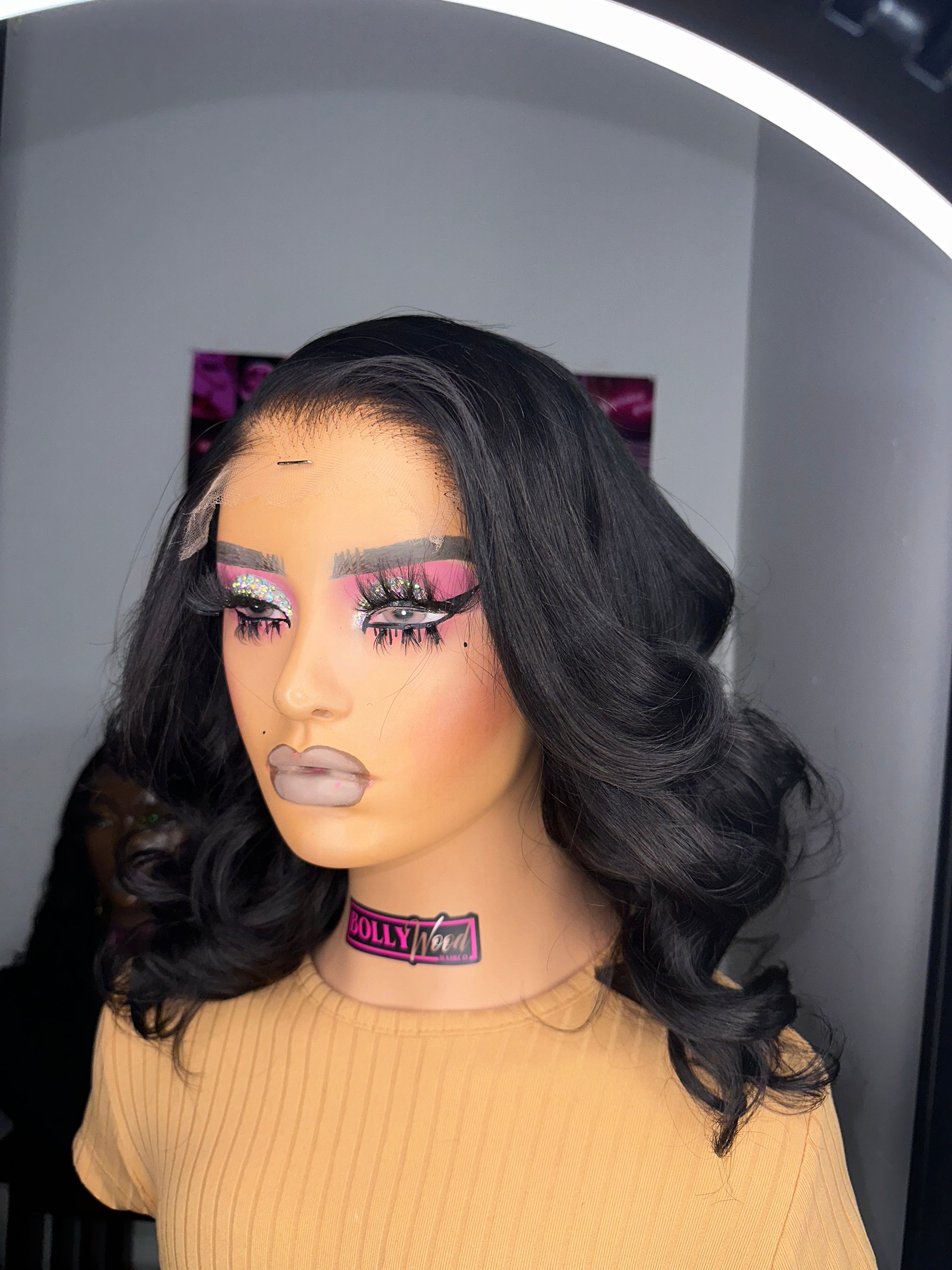 5x5 HD lace wig customized as a deep side part with layered curls